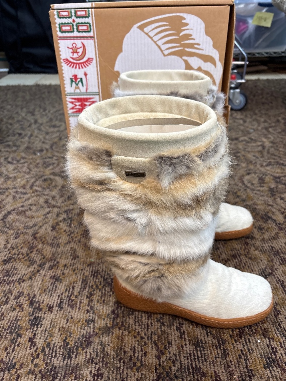 Women’s Oscar Sport Norma Apres Ski  Boots Fur  Italy Size 8